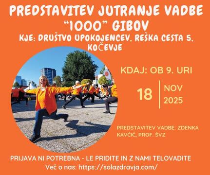 Šola zdravja - predstavitev jutranje vadbe 1000 gibov