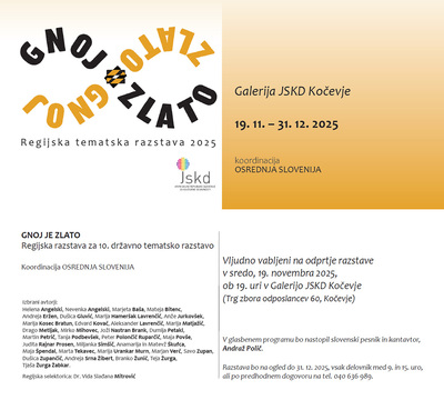 VABILO NA ODPRTJE REGIJSKE TEMATSKE RAZSTAVE ''GNOJ JE ZLATO''