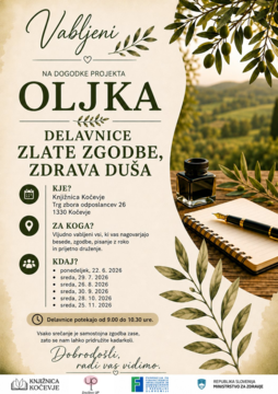 Dogodki projekta OLJA: Delavnice Zlate zgodbe, zlata duša