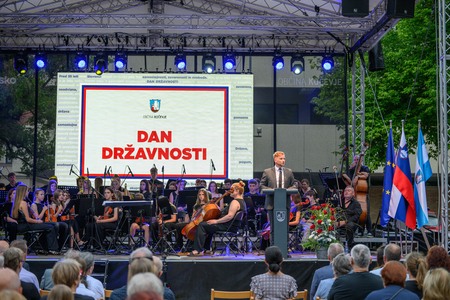 Župan Gregor Košir na prireditvi ob dnevu državnosti. Foto: Žiga Marin