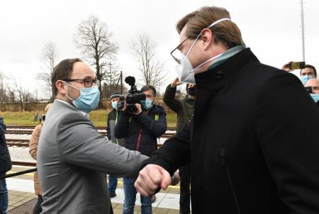 Minister Vrtovec in župan Vladimir Prebilič ob pozdravu