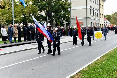 Zastavonoši s spremljevalci, gasilski grb